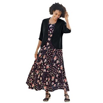 Woman Within Plus Size Rib Trim Cardigan Shrug