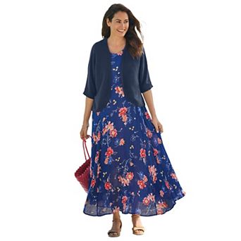 Woman Within Plus Size Rib Trim Cardigan Shrug