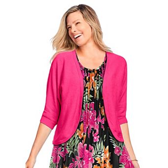 Woman Within Plus Size Rib Trim Cardigan Shrug