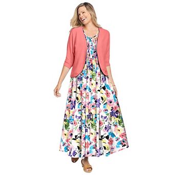 Woman Within Plus Size Rib Trim Cardigan Shrug