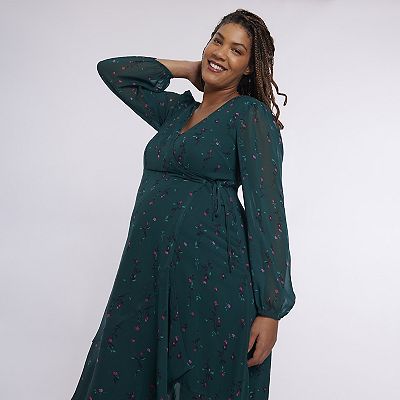 slim fit dress slacks Angel Maternity Cara Emerald Green Maternity Dress main image 0