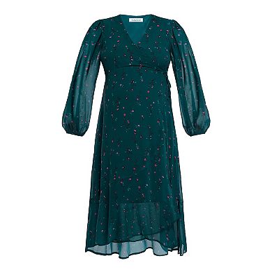 Maternity Motherhood® Woven Wrap Midi Dress
