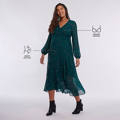 Maternity Motherhood® Woven Wrap Midi Dress