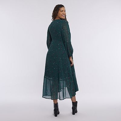 slim fit dress slacks Forest Green Floral Smocked Button Detail Maternity Maxi Dress