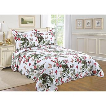2 pc Cotton Blend Reversible Quilt Set