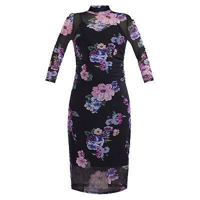 white dress black ribbon Maternity Ribbed Midi Dress with Long Sleeves - Mocha main image 1