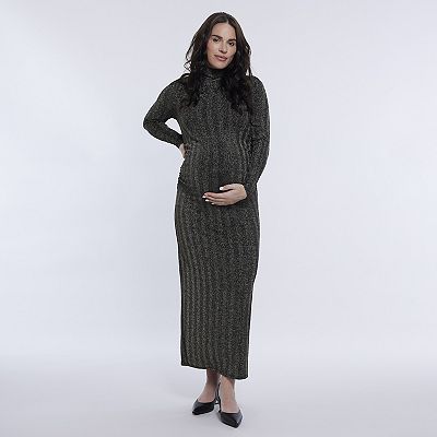 Maternity Motherhood Turtleneck Maxi Dress