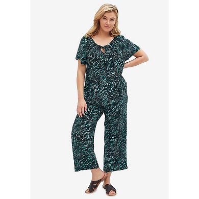 ellos Plus Size Keyhole Peasant Blouse