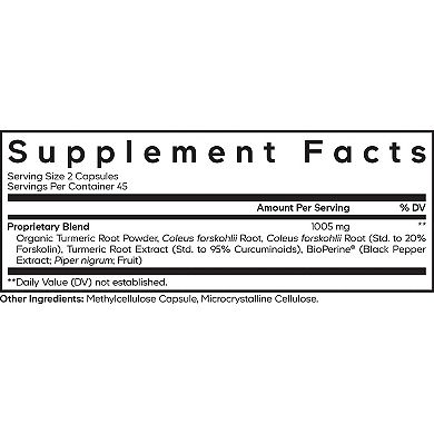 Codeage Forskolin Turmeric Supplement + Turmeric & Black Pepper 90 ct