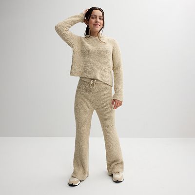 Girls 7-16 Mini Society Teddy Yarn Fuzzy Flare Pants