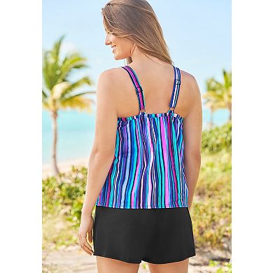 Swim 365 Women's Plus Size Tank Overlay Swim Romper