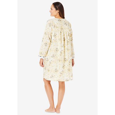 Only Necessities Women s Plus Size Short 2 Piece Cabbage Rose Peignoir Set