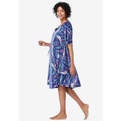 Only Necessities Plus Size Short Sweeping Printed Lounger