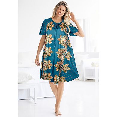 Only Necessities Plus Size Short Sweeping Printed Lounger