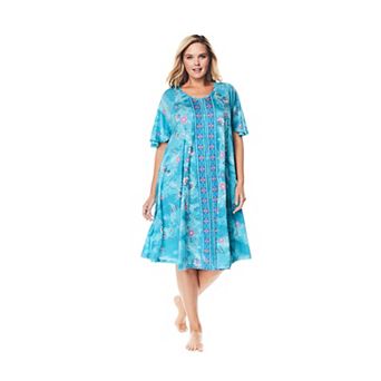 Only Necessities Plus Size Short Sweeping Printed Lounger