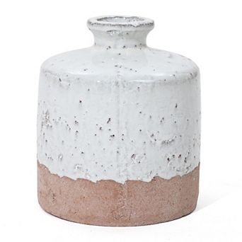 LuxenHome Two-tone Rustic Terracotta Jug Vase
