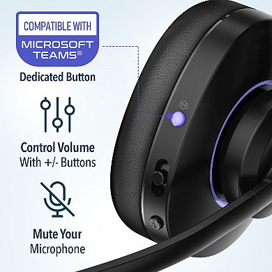 Delton 60x MS Teams Noise Cancelling Wireless 2-Ear Headset with Auto-pairing (DBTHEAD60XBTDL)