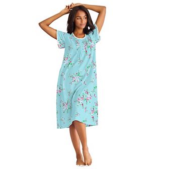 Only Necessities Plus Size Short Pintuck Knit Gown