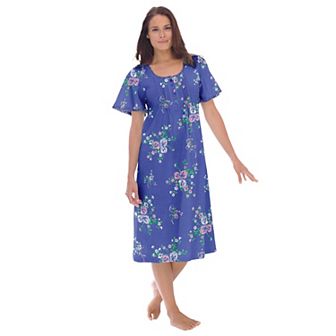 Only Necessities Plus Size Short Pintuck Knit Gown