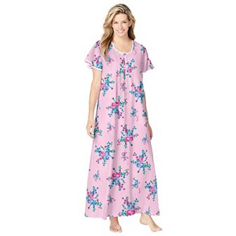 Only Necessities Plus Size Short Pintuck Knit Gown