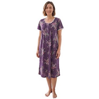 Only Necessities Plus Size Short Pintuck Knit Gown