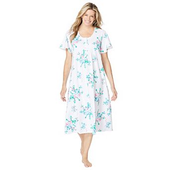 Only Necessities Plus Size Short Pintuck Knit Gown