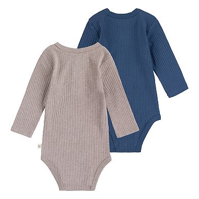Newborn Baby Huggies Babywear® Organic Long Sleeve Bodysuits 2-Pack