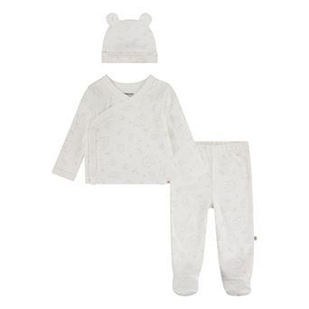Newborn Baby Huggies Babywear® Organic Take Me Home T-shirt Pants & Beanie 3 pc Set