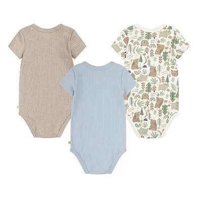 Newborn Baby Huggies Babywear® Organic Short Sleeve Bodysuits 3-Pack