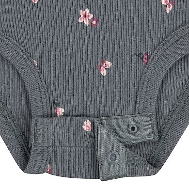 Newborn Baby Girls Huggies Babywear® Organic Floral Bodysuit Pants & Headband 3-Piece Set