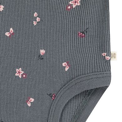 Newborn Baby Girls Huggies Babywear® Organic Floral Bodysuit Pants & Headband 3-Piece Set