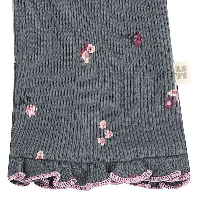 Newborn Baby Girls Huggies Babywear® Organic Floral Bodysuit Pants & Headband 3-Piece Set