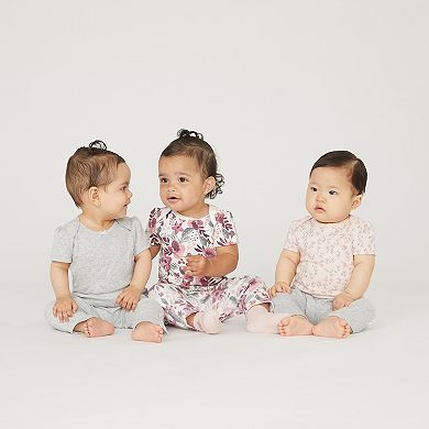 Newborn Baby Girls Huggies Babywear® Organic Short Sleeve Bodysuits 3-Pack