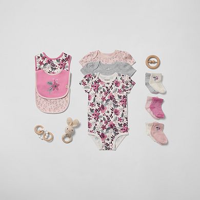 Newborn Baby Girls Huggies Babywear® Organic Short Sleeve Bodysuits 3-Pack