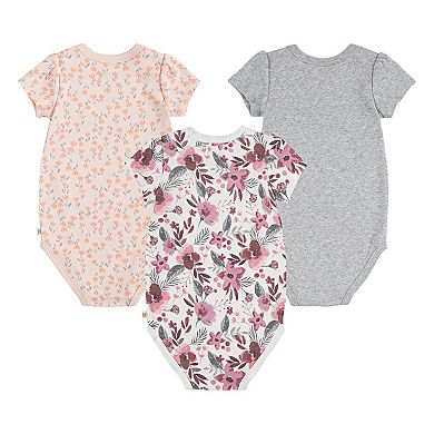 Newborn Baby Girls Huggies Babywear® Organic Short Sleeve Bodysuits 3-Pack
