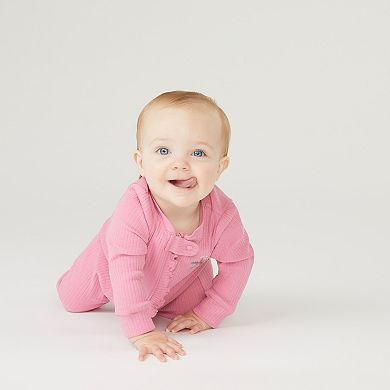 Newborn Baby Girls Huggies Babywear® Organic Sleep & Play 2-Way Zip Coveralls