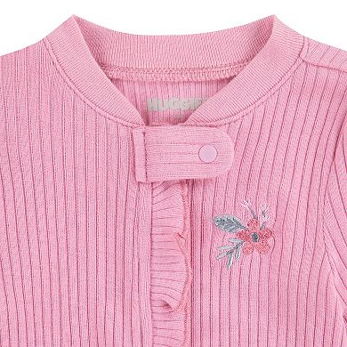 Newborn Baby Girls Huggies Babywear® Organic Sleep & Play 2-Way Zip Coveralls