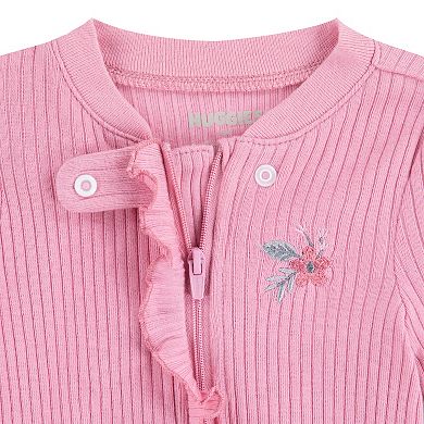 Newborn Baby Girls Huggies Babywear® Organic Sleep & Play 2-Way Zip Coveralls