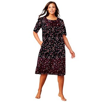 Only Necessities Plus Size Mixed Print Short Lounger