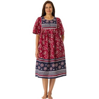 Only Necessities Plus Size Mixed Print Short Lounger