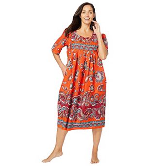 Only Necessities Plus Size Mixed Print Short Lounger