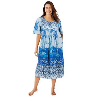 Only Necessities Plus Size Mixed Print Short Lounger