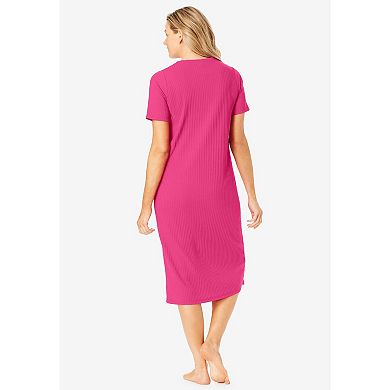 Only Necessities Plus Size Ribbed Sleepshirt