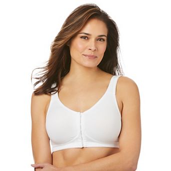 Comfort Choice Women's Plus Size Front Hook Wireless Breathe Bra
