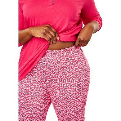 Only Necessities Plus Size Henley PJ Set
