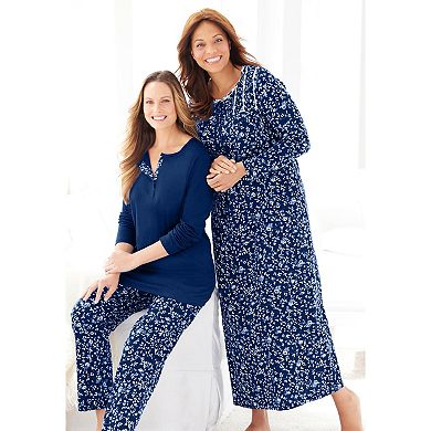 Only Necessities Plus Size Henley PJ Set