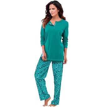 Only Necessities Plus Size Henley PJ Set