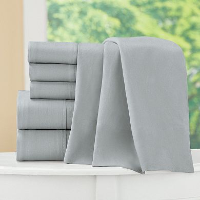 Collections Etc 6 Piece Sheet Set - Includes Fitted, Flat, And 4 Pillowcases
