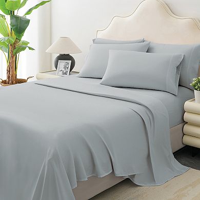 Collections Etc 6 Piece Sheet Set - Includes Fitted, Flat, And 4 Pillowcases