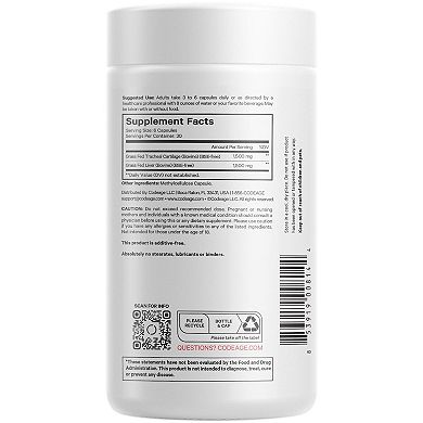 Codeage Grass-Fed Beef Cartilage + Liver Glandular Supplement 180 ct